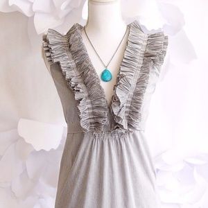 BCBGMaxazaria striped ruffled victorian blouse